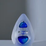 Egg Glass Blue & White Matt Glass M