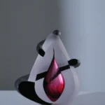 Medium Egg Glass Pink & Black