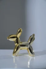 Gold Ceramic Dog Money Bank