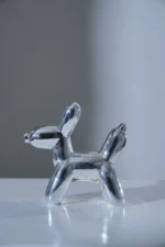 Silver Ceramic Dog