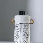 Ceramic Vase w Handles Gold