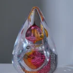 Egg Glass Pink & Yellow  L