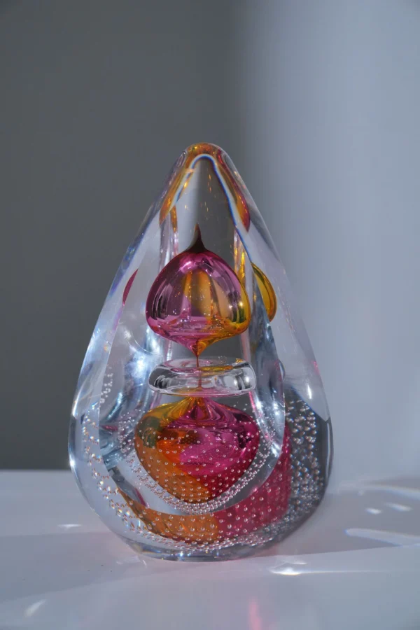 Egg Glass Pink & Yellow  L