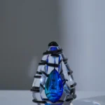 Egg Glass Blue Black S