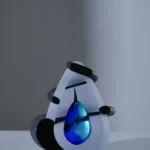 Egg Glass Dark Blue w Black  M