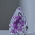 Big Glass Egg Violet With Bubbles