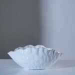 Uneven Shell Bowl Glossy White