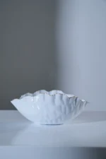 Uneven Shell Bowl Glossy White
