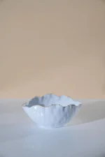 Uneven Shell Bowl Glossy White