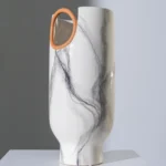 White Vase Carrara- Terracotta