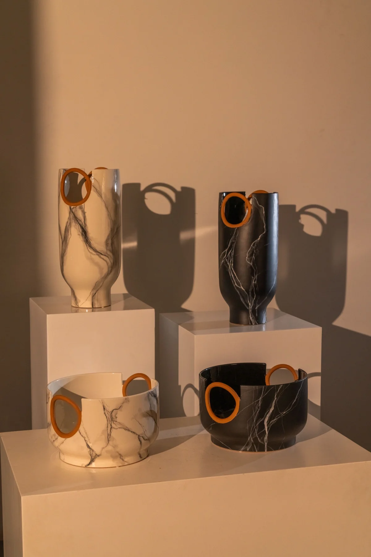 White Vase Carrara- Terracotta - Image 3