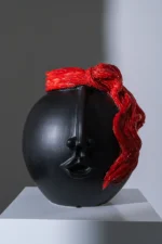 Black and Red Head Vase