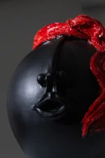 Black and Red Head Vase - Image 3