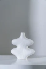VASE MODERN STONEWARE WHITE