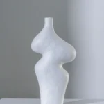 VASE TWISTED STONEWARE WHITE
