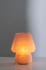 TABLE LAMP MATTE GLASS PINK (13x13x17,5cm) - Image 2
