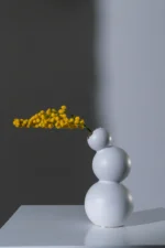 VASE LEO PORS WIT  12x12x24cm