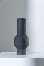 VASE 	POWDER	 COATED 	IRON  Black