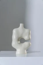 Vase Irregular Polyresin Ivory