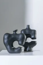 Vase Irregular Polyresin Black - Image 2