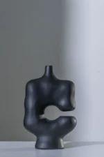 Vase Irregular Polyresin Black