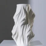 Ceramic printed draped vase white 23*23*40 cm