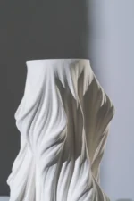 Ceramic printed draped vase white 23*23*40 cm - Image 3