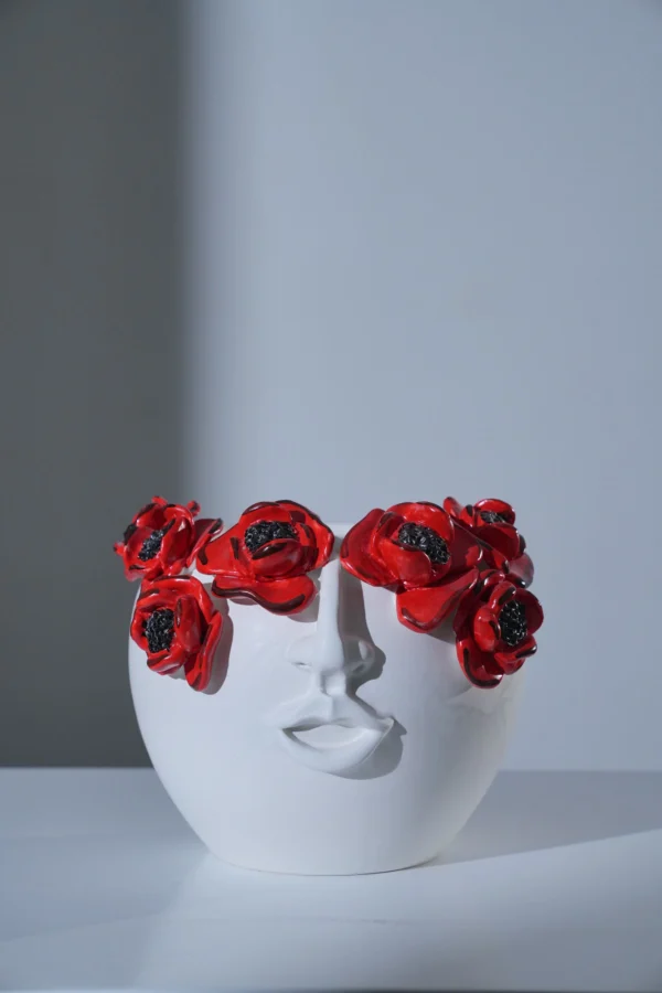 POPPIES VASE HEAD LITTLE ORNAMENTAL