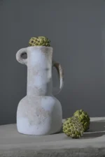 FLORERO CERAMICA C/ASAS BLANCO  20*20*39 cm