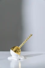 SCULTURA LOVELY LOLLY BIANCO  ORO  15*10*14 cm