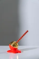 SCULTURA LOVELY LOLLY ROSSO  ORO  10*9*13 cm