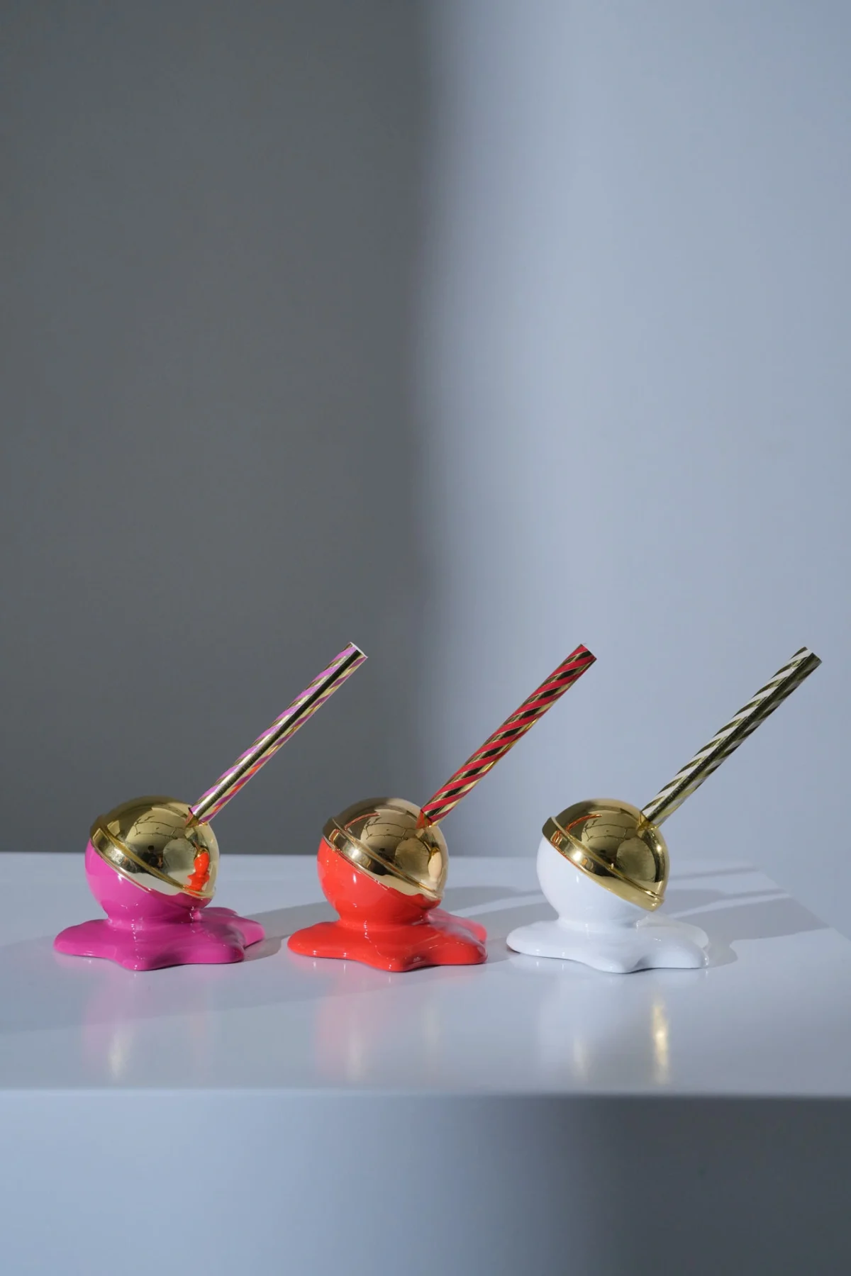 SCULTURA LOVELY LOLLY ROSSO  ORO  10*9*13 cm - Image 3