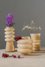 Vase Glass Beige - Image 2