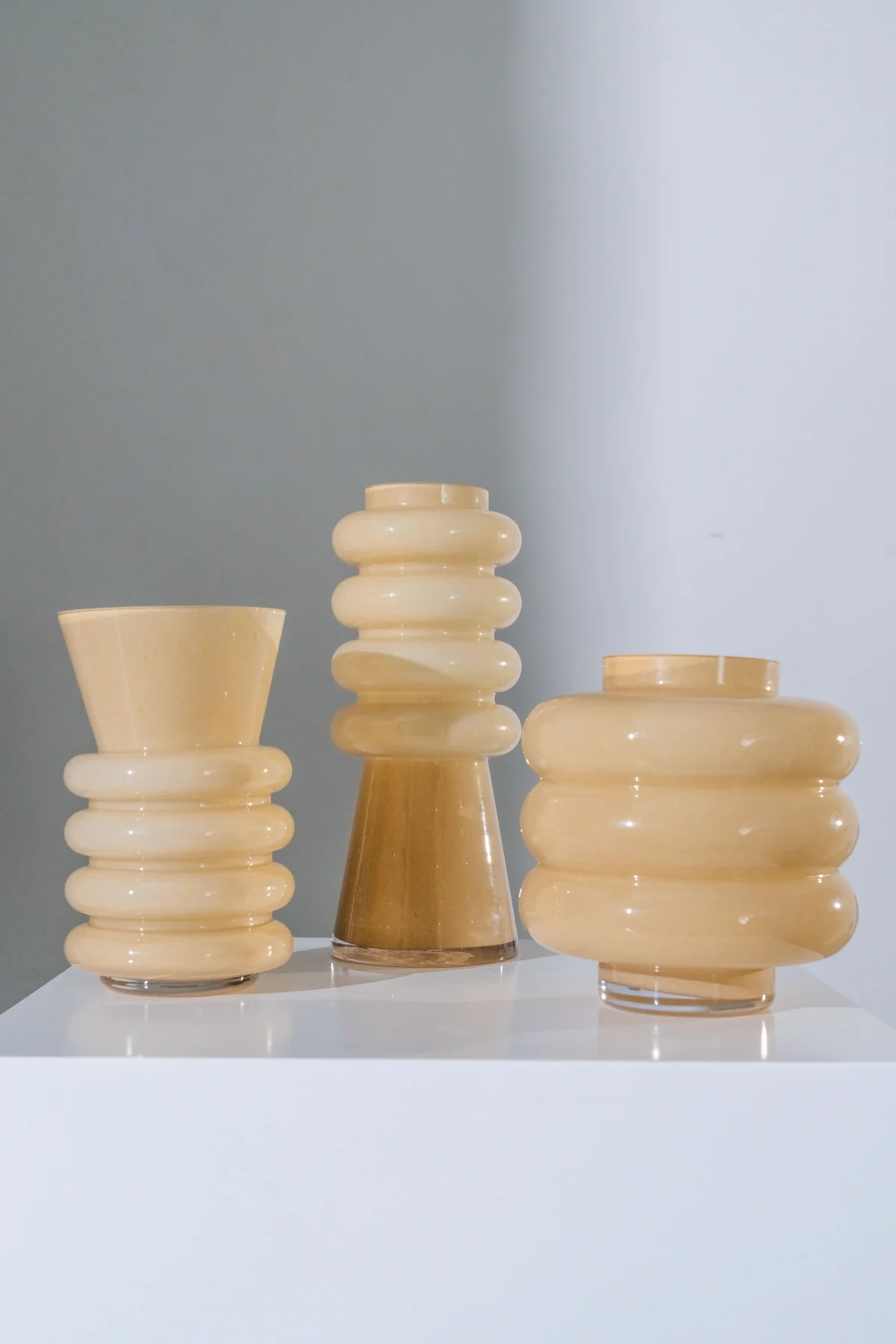 Vase Glass Beige - Image 3