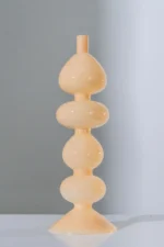 Candle Stick Glass Beige 12*12*34 cm