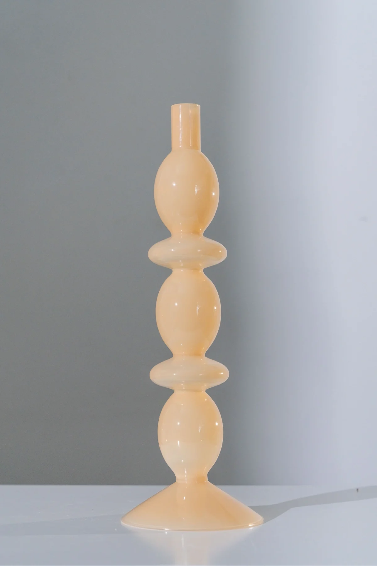 Candle Stick Glass Beige - Image 3