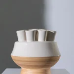 Vase Tube Stoneware White 30*30*26 cm