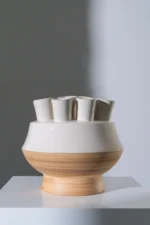 Vase Tube Stoneware White 30*30*26 cm
