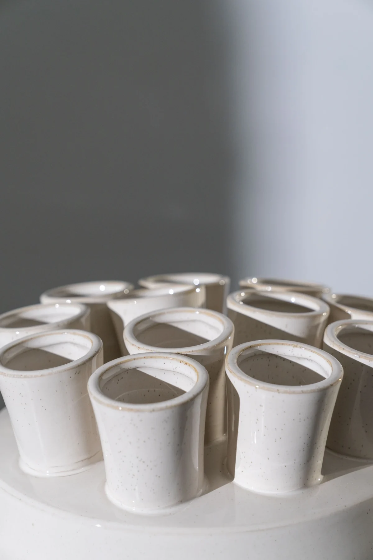 Vase Tube Stoneware White 30*30*26 cm - Image 3