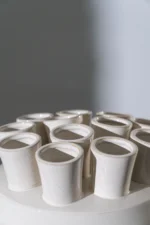 Vase Tube Stoneware White 30*30*26 cm - Image 3