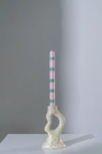 Candle Stick Organic Polyresin White