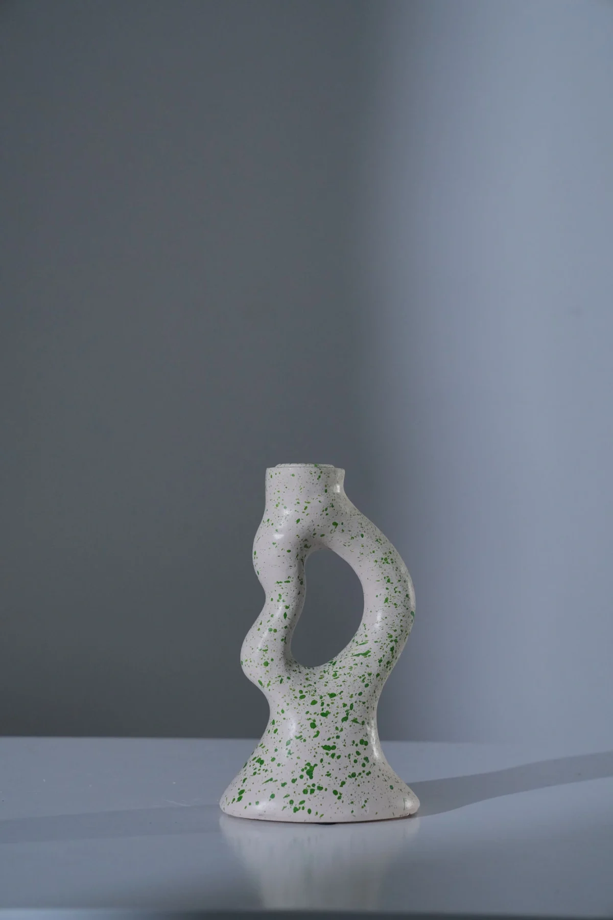 Candle Stick Organic Polyresin White - Image 2