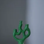Candle Stick Organic Polyresin Green 15*10*30 cm