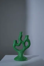 Candle Stick Organic Polyresin Green 15*10*30 cm