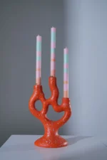 Candle Stick Organic Polyresin Orange 15*10*30 cm - Image 3