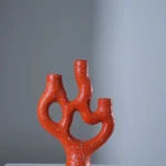 Candle Stick Organic Polyresin Orange 15*10*30 cm