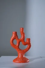 Candle Stick Organic Polyresin Orange 15*10*30 cm