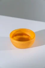 HUCOS, Orange Transparant Swirl Resin, Round Serving Bowl, 4"D x
1.5"H MSq