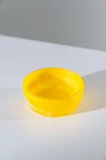 HUCOS, Yellow Transparant Swirl Resin, Round Serving Bowl, 4"D x 1.5"H MSq