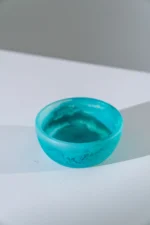 HUCOS, Tosca Transparant Swirl Resin, Round Serving Bowl, 4"D x 1.5"H MSq